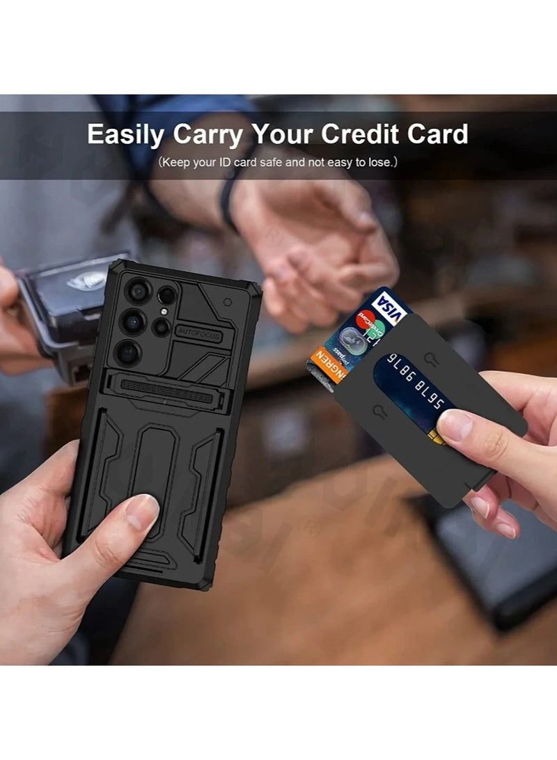 Wallet Case with Card Holder,  with Kickstand, Grade Full Body Shockproof Case For Samsung Galaxy S25 Ultra Case Cover - Image 5