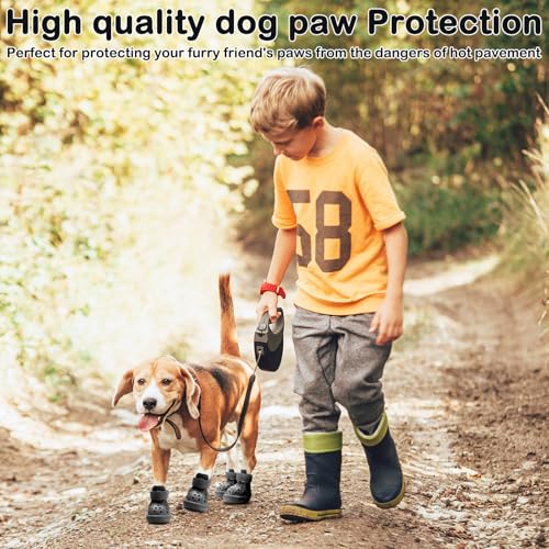 UGRASEA Dog Shoes for Hot Pavement,Non-Slip Waterproof Breathable Easy to Clean Put On and Take Off Dog Boots,Paw Protector for Hot Summer Roads Winter Snow (Black, Size 5:(2.56"x1.97")(L*W)) - Image 5
