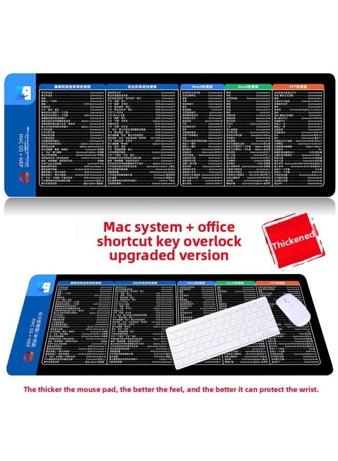 [IDEA Shortcut] Oversized WPS + CAD Mouse Pad Maya Office Computer Pad Blender Keyboard Pad-Color:1200*600*4mm-Pattern:Mac System + Office Shortcut Key  - Image 1