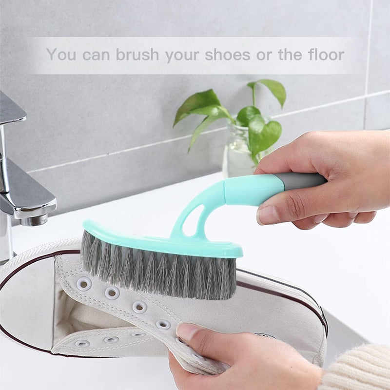 KUFUNG Scrub Brush, Cleaning Shover Scrubber with Ergonomic Handle Bristles for Bathroom Shower Sink Carpet Floor (9 inch, Blue) - Image 3