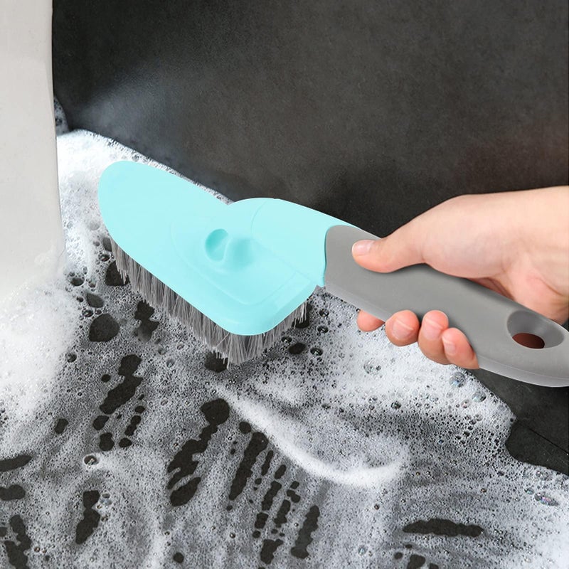 KUFUNG Scrub Brush, Cleaning Shover Scrubber with Ergonomic Handle Bristles for Bathroom Shower Sink Carpet Floor (9 inch, Blue) - Image 4