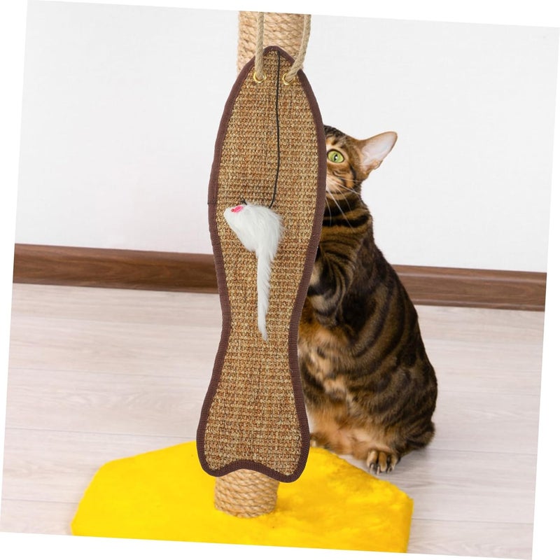 Fish Shaped Sisal Cat Scratching Mat Protective Furniture Pad for Indoor Cats Up Scratch Pad to Prevent Claw Damage Random Color Random Color - Image 2
