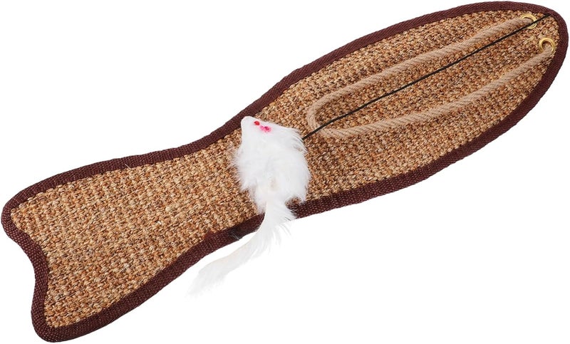 Fish Shaped Sisal Cat Scratching Mat Protective Furniture Pad for Indoor Cats Up Scratch Pad to Prevent Claw Damage Random Color Random Color - Image 1