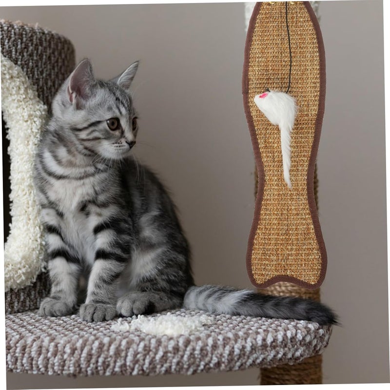 Fish Shaped Sisal Cat Scratching Mat Protective Furniture Pad for Indoor Cats Up Scratch Pad to Prevent Claw Damage Random Color Random Color - Image 3