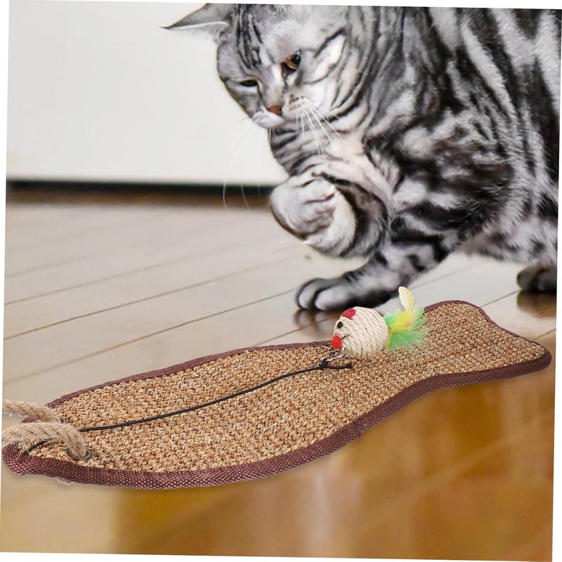 Fish Shaped Sisal Cat Scratching Mat Protective Furniture Pad for Indoor Cats Up Scratch Pad to Prevent Claw Damage Random Color Random Color - Image 5