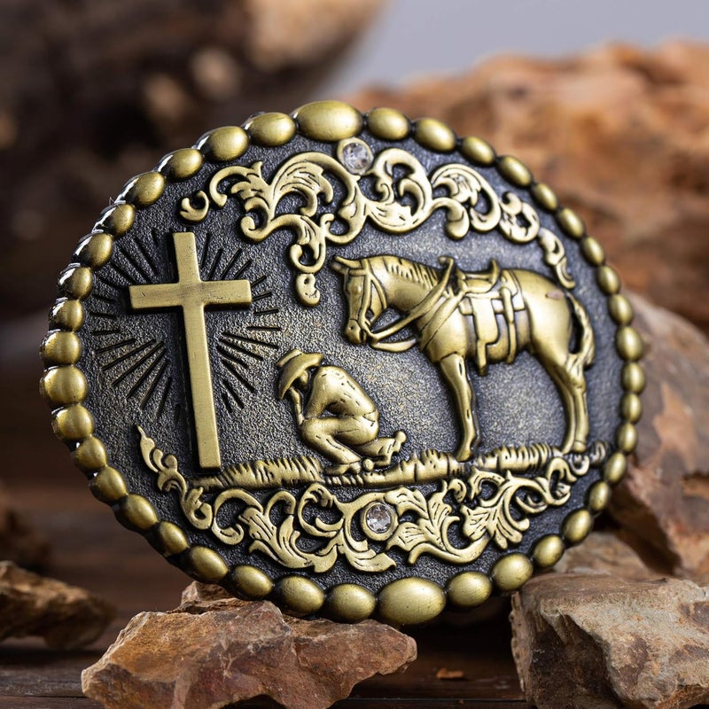 KDG Western Cowboy Belt Buckles Men Vintage Novelty Large Handmade Belt Buckle… - Image 2