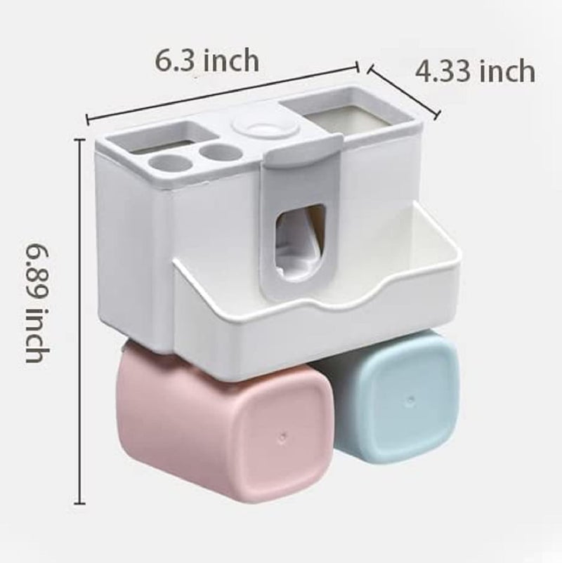 Tyzag Plastic Tooth Brush Holders for Bathroom Toothbrush Holders Toothbrush Holders for Bathroom Wall Mounted Toothpaste Holder Wall Mounted 2 Cups White - Image 2