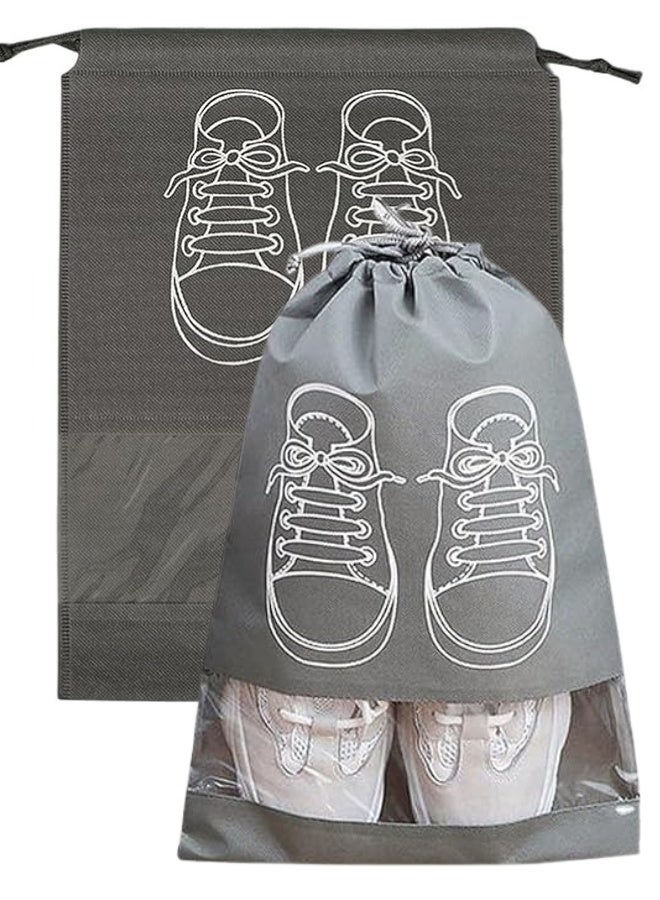 حقائب أحذية كبيرة مقاومة للماء للسفر - أكياس برباط من قماش غير منسوج لتنظيم الأحذية وحمايتها والحفاظ عليها جافة، مناسبة للصالة الرياضية والرياضة والاستخدام اليومي - قطعة واحدة - Image 1