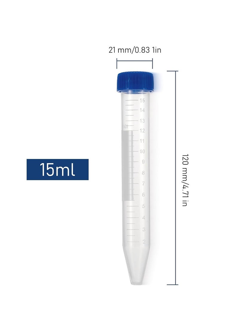 Generic 20PCS 15ml Plastic Centrifuge Tubes Skirted Conical Bottom, Graduated Marks, Blue Screw Cap - Image 2