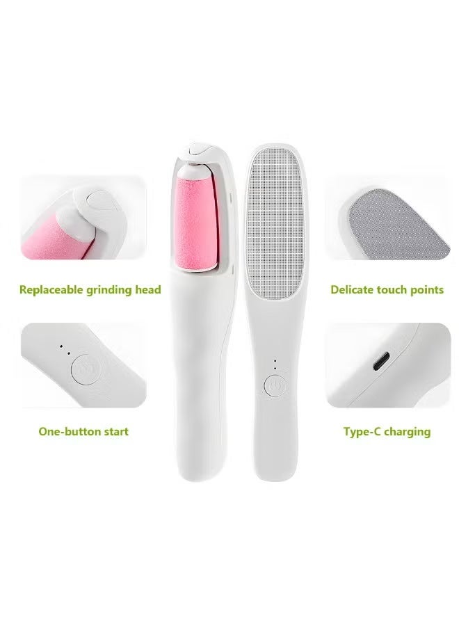 Rechargeable Electric Foot Exfoliator with LED Light – 2-in-1 Callus Remover & Hair Removal Tool, Dual Speed, 360° Rotating Heads, Waterproof Pedicure Device for Smooth Soft Feet - Image 5