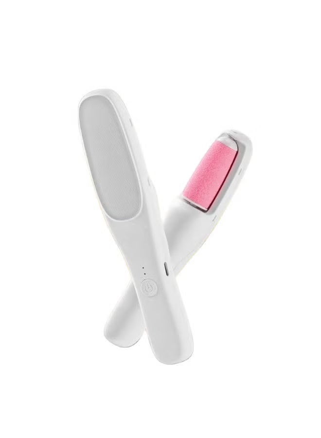 Rechargeable Electric Foot Exfoliator with LED Light – 2-in-1 Callus Remover & Hair Removal Tool, Dual Speed, 360° Rotating Heads, Waterproof Pedicure Device for Smooth Soft Feet - Image 1