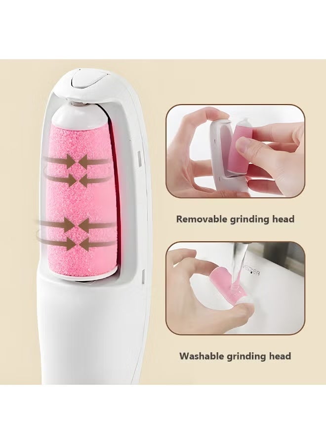 Rechargeable Electric Foot Exfoliator with LED Light – 2-in-1 Callus Remover & Hair Removal Tool, Dual Speed, 360° Rotating Heads, Waterproof Pedicure Device for Smooth Soft Feet - Image 4