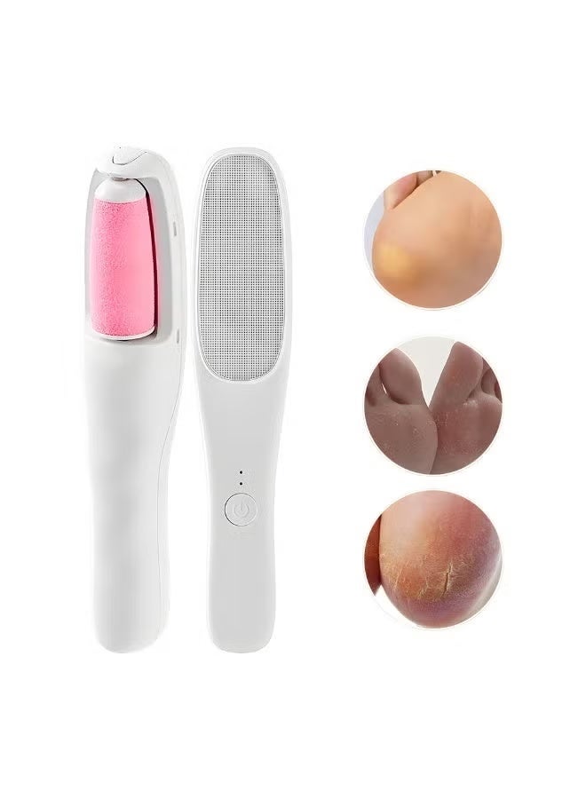 Rechargeable Electric Foot Exfoliator with LED Light – 2-in-1 Callus Remover & Hair Removal Tool, Dual Speed, 360° Rotating Heads, Waterproof Pedicure Device for Smooth Soft Feet - Image 2
