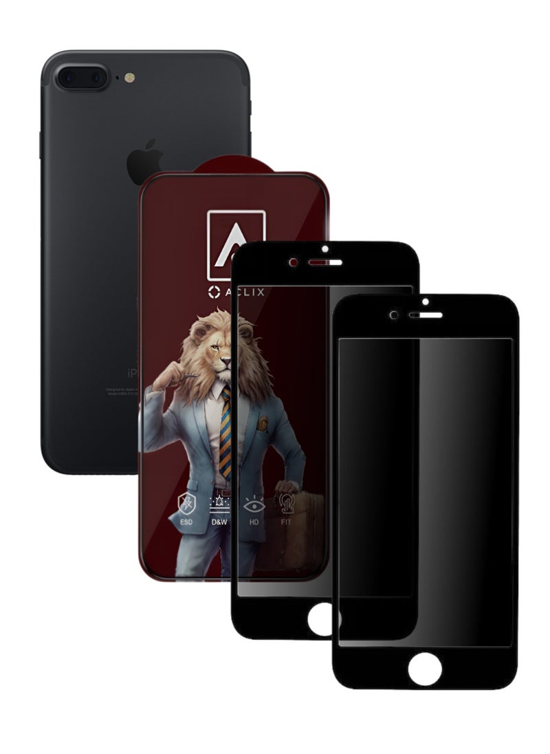 ACLIX 2 Pieces Antistatic ESD Dustof Premium Quality High Definition Anti-Spy Privacy Tempered Glass Screen tector Designed For  iPhone 7 Plus - Image 1