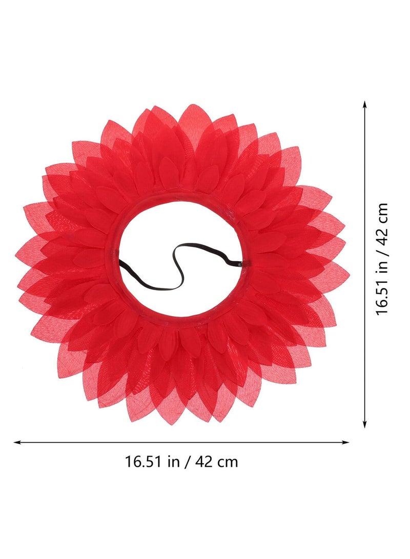 2 Pcs Sunflower Headgear, Fun Flower Costume Hat for Dance Parties, Festivals & Games, Suitable for Kids, Teens & Adults (Red) - Image 4