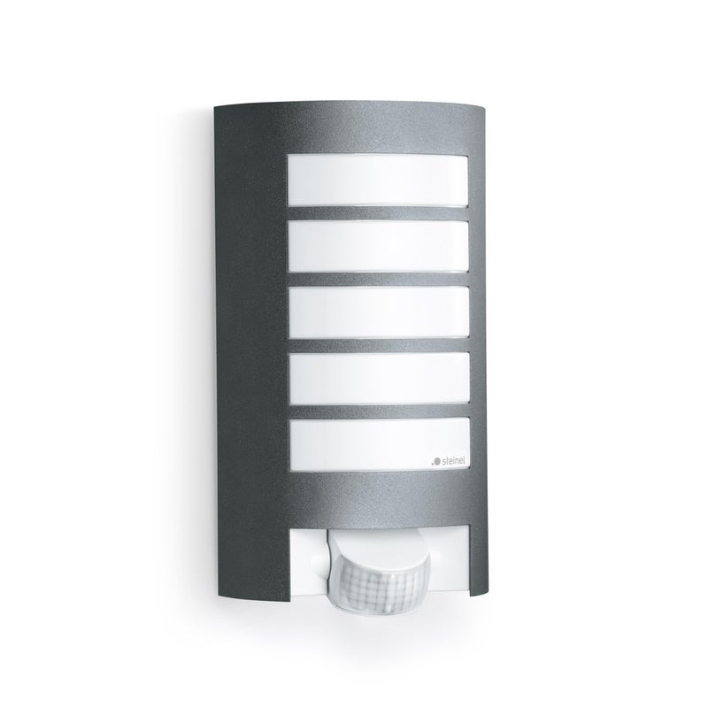 Steinel Outdoor Wall Light L 12 S anthracite, 180° motion detector, 10 m range, aluminium shade, E27 fitting, wall lamp - Image 1