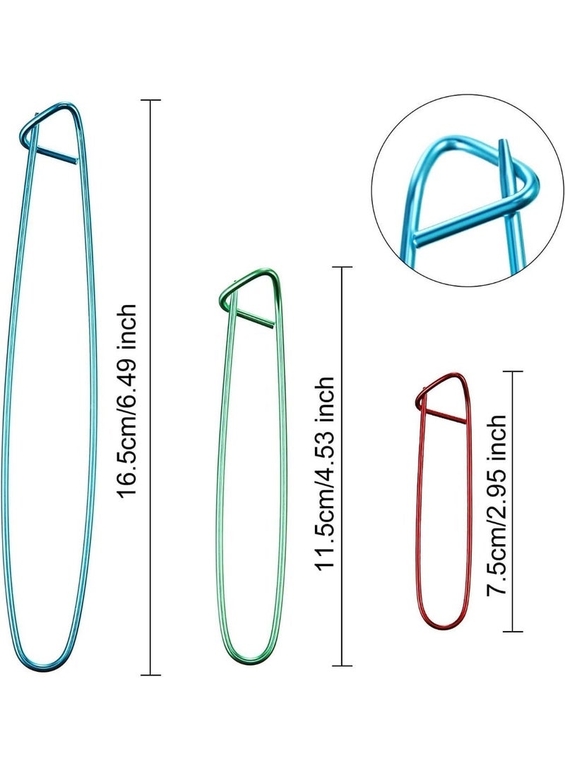 ChicAbode 9 Pieces Cable Stitch Holders, Mixed Color Aluminum Cable Needles Stitch Holders, Safety Pin Brooch Weaving Needle Sweater Knitting Tool, Bent Tapestry Needles for Yarn Sewing Knitting - Image 5