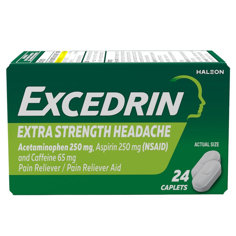 EXCEDRIN أقراص إكستريدين للقوة الإضافية لتخفيف آلام الصداع، 24 حبة - Image 1