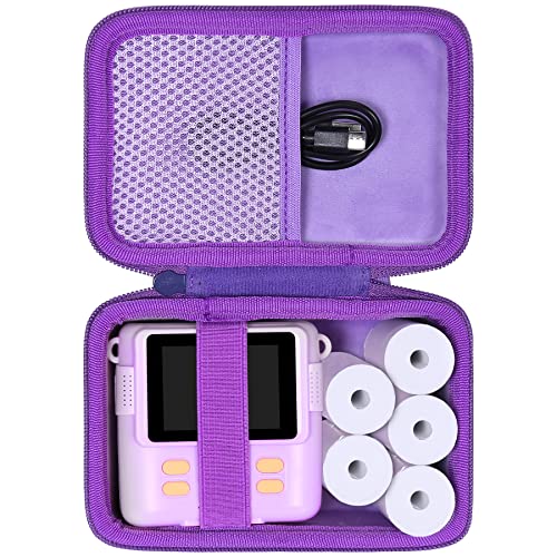Aenllosi Kids Camera Case for Anchioo/for ESOXOFFORE Instant Print Camera Toys,Kids Selfie Digital Camera Photo Paper & Color Pen Holder (Purple,Case Only) - Image 1