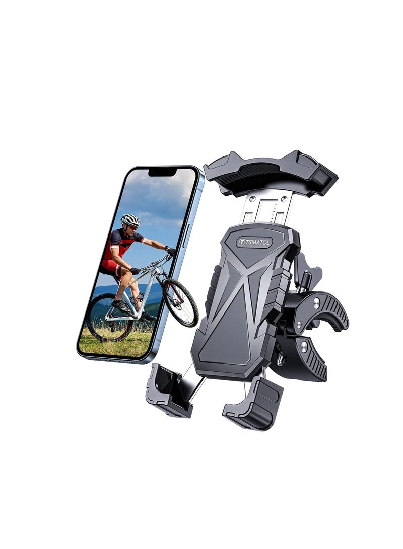 SYOSI Universal Phone Holder for Bikes, Motorcycle Phone Holder, Bike Phone Mount Compatible with iPhone 14 14 Plus 14 pro max 13 13 Mini 13 Pro Max 12 for Samsung Galaxy S21 Note20 and More - Image 1
