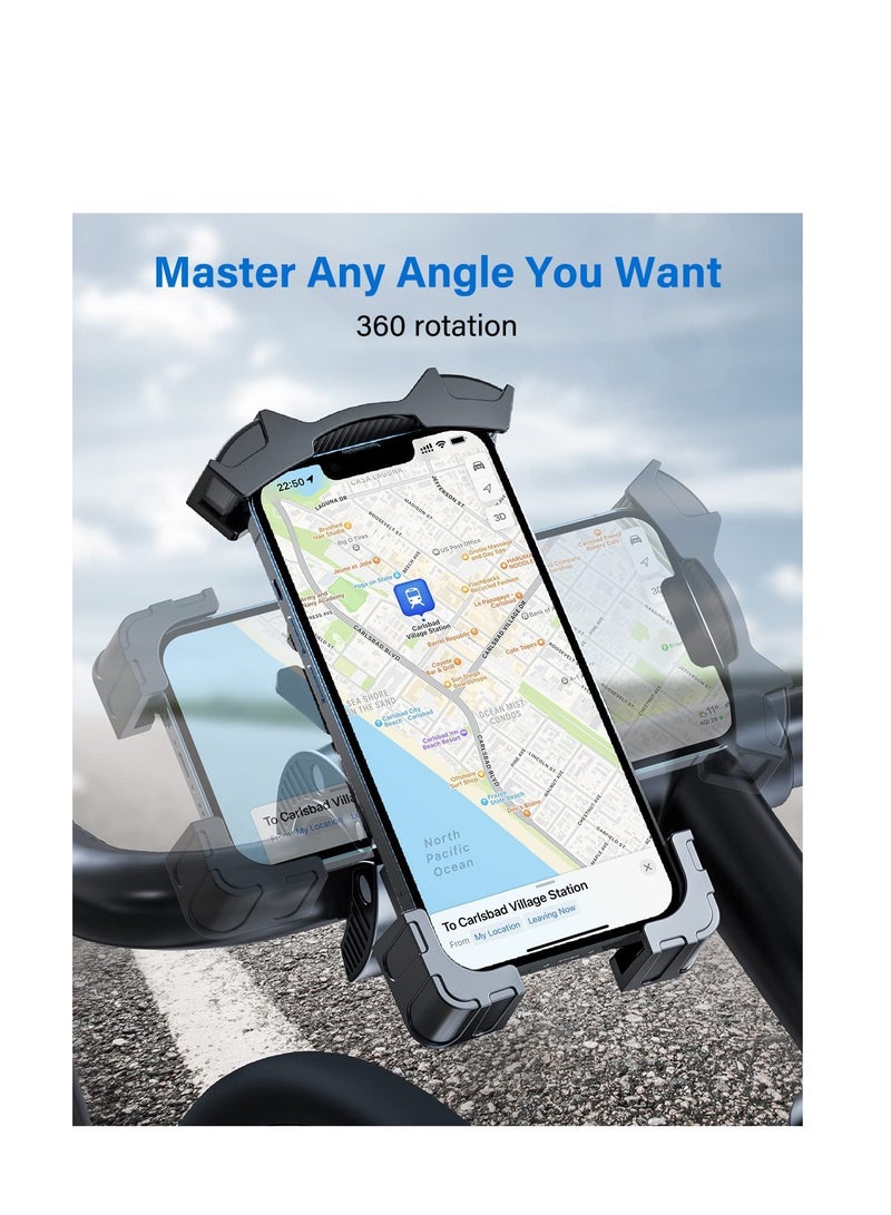 SYOSI Universal Phone Holder for Bikes, Motorcycle Phone Holder, Bike Phone Mount Compatible with iPhone 14 14 Plus 14 pro max 13 13 Mini 13 Pro Max 12 for Samsung Galaxy S21 Note20 and More - Image 5