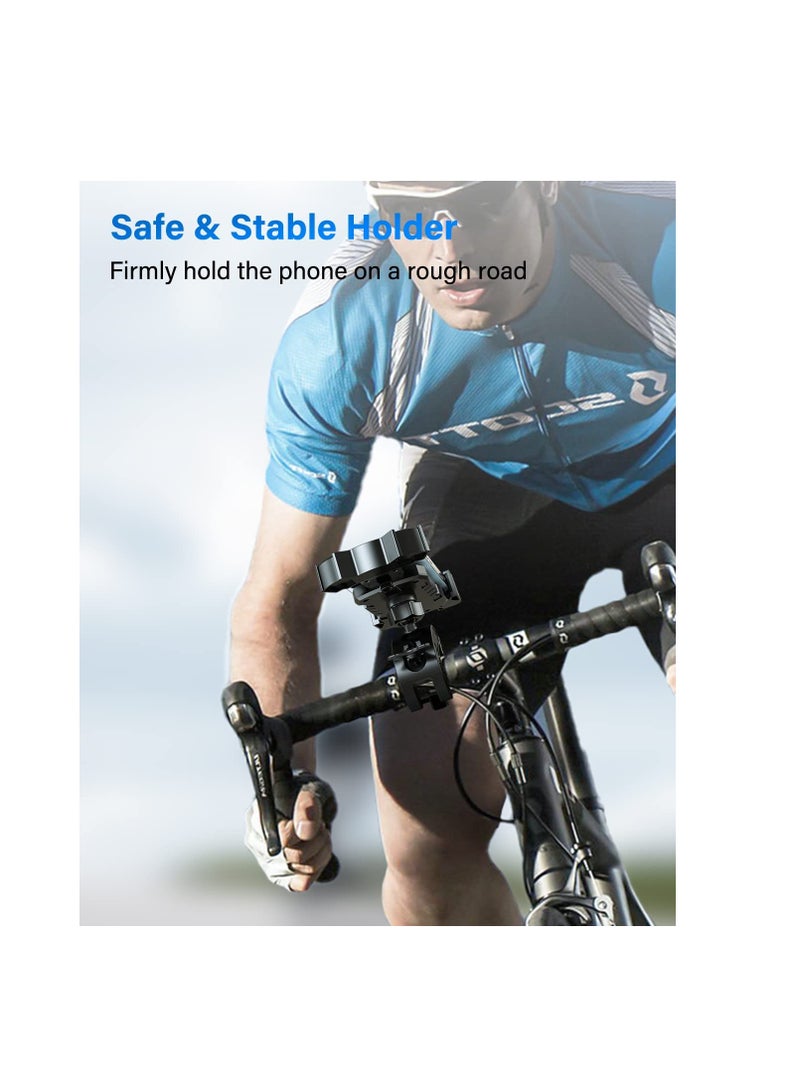 SYOSI Universal Phone Holder for Bikes, Motorcycle Phone Holder, Bike Phone Mount Compatible with iPhone 14 14 Plus 14 pro max 13 13 Mini 13 Pro Max 12 for Samsung Galaxy S21 Note20 and More - Image 2