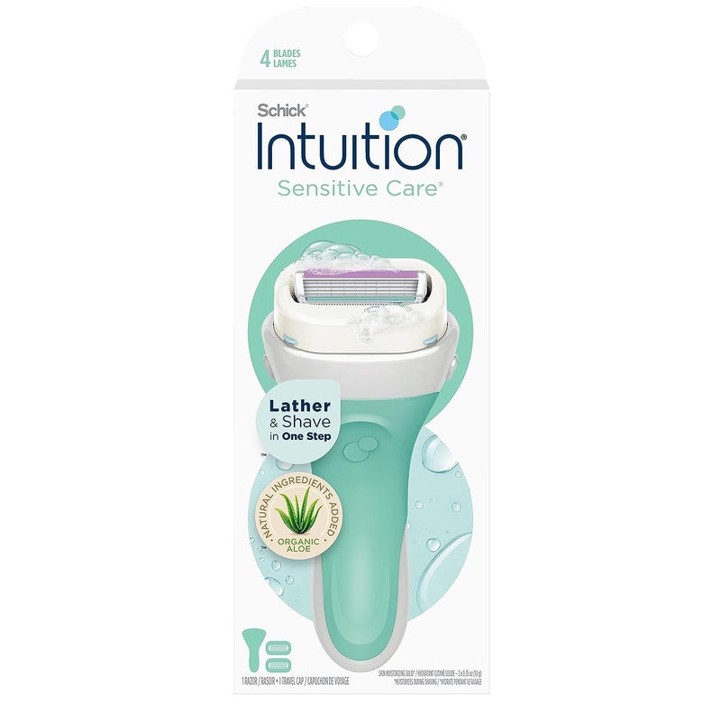 Schick Intuition Razors for Women with Sensitive Skin | 1 Razor & 2 Intuition Razor Blades Refill with Organic Aloe - Image 1