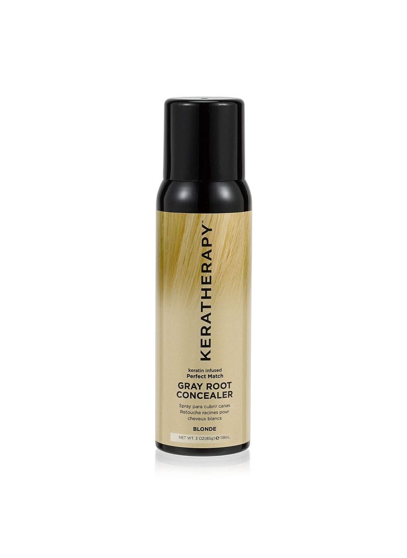 KERATHERAPY Keratherapy Keratin Infused Perfect Match Gray Root Concealer Spray Blonde 3 oz 118 ml  Root Cover Up Spray to Hide Gray Roots  Keratin Therapy Hair Darkening  Temporary Scalp Concealer 