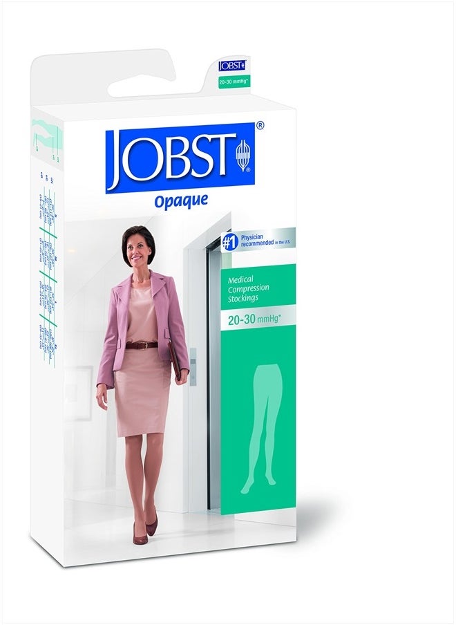 JOBST - BSN Medical 115157 Jobst Opaque Compression Hose with Closed Toe, Waist High, Medium, 20 mm - 30 mm HG Size, Classic Black - Image 1
