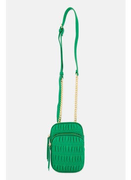 Moda Luxe Women Textured Cross Body Bag 22 H x 15 L x 5 W cm, Green  - Image 1