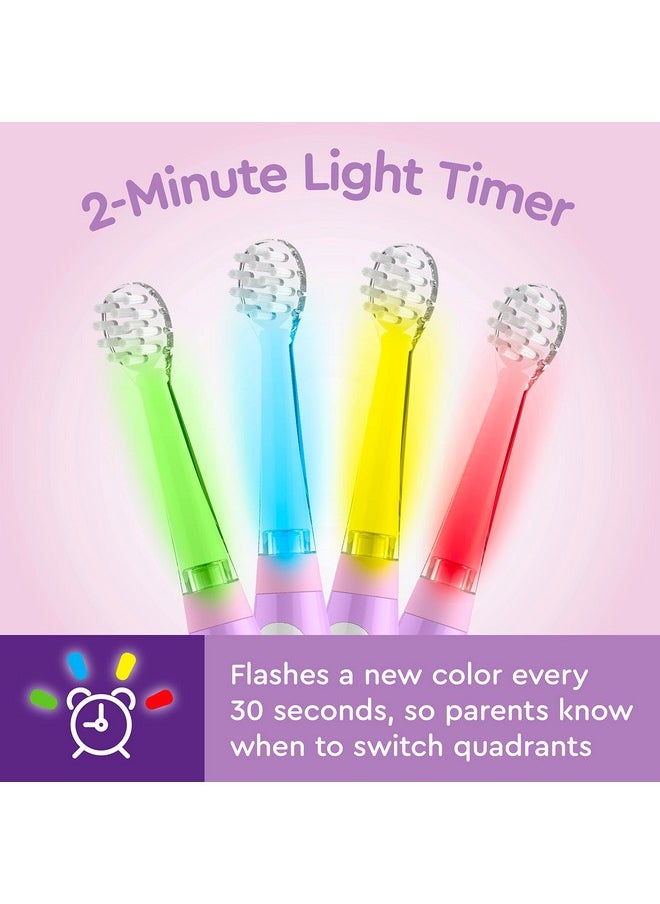 Brusheez Little Toddlers’ Sonic Toothbrush - Safe & Gentle Toothbrush For Ages 1-3 With Built-In, Light-Up 2-Minute Timer, Extra Brush Head, & Storage Base For First-Time Brushers (Lucky The Unicorn)  - Image 2