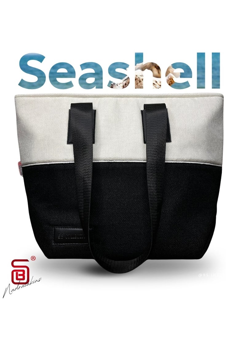 B.S COLLECTION - BLACK Women's Fashion Multipurpose Business Bag - High Quality Soft Burlap Canvas Fashion Bag… - Image 1