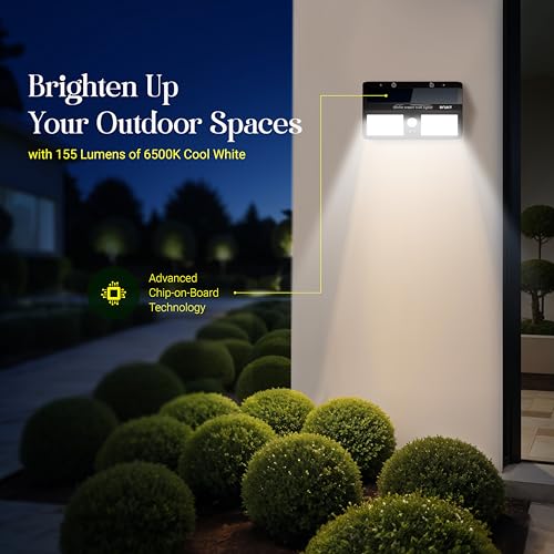 Dylect® Eco Motion Sensor Solar Wall Light for Garden, Gate, Home Entrance, Parking, Terrace, with Overcharge Protection, 3 in 1 Modes, IP64 Waterproof, Upto 10 Hr Runtime (Bright Cool White) - Image 2