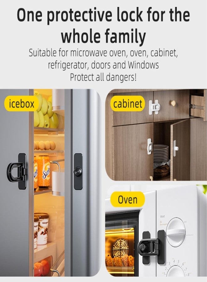 Vipdrive 2 Pack Child Proof Refrigerator Lock with Sticky Adhesive Pads, kids Safety Locks for Doors, RV Refrigerator, Oven Lock Safety Baby Cabinet Locks, Black - Image 4