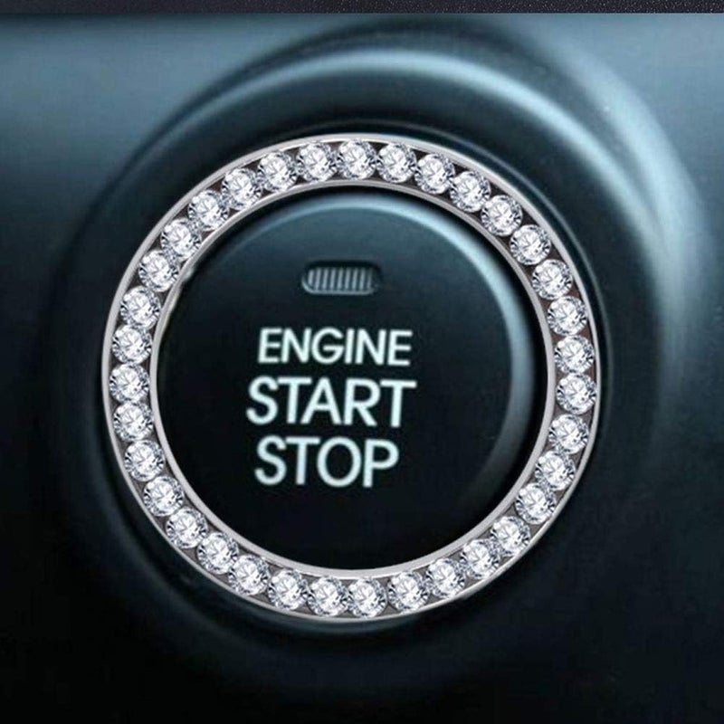 EGBANG Crystal Car Stickers - Bling Bling Auto Car Emblem Decal Decoration for Women - Silver - Image 5