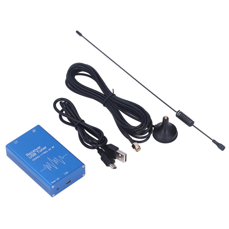 جهاز استقبال RTL SDR USB لاسلكي 100KHz‑1.7GHz UHF UV HF كامل النطاق مكون إلكتروني - Image 1
