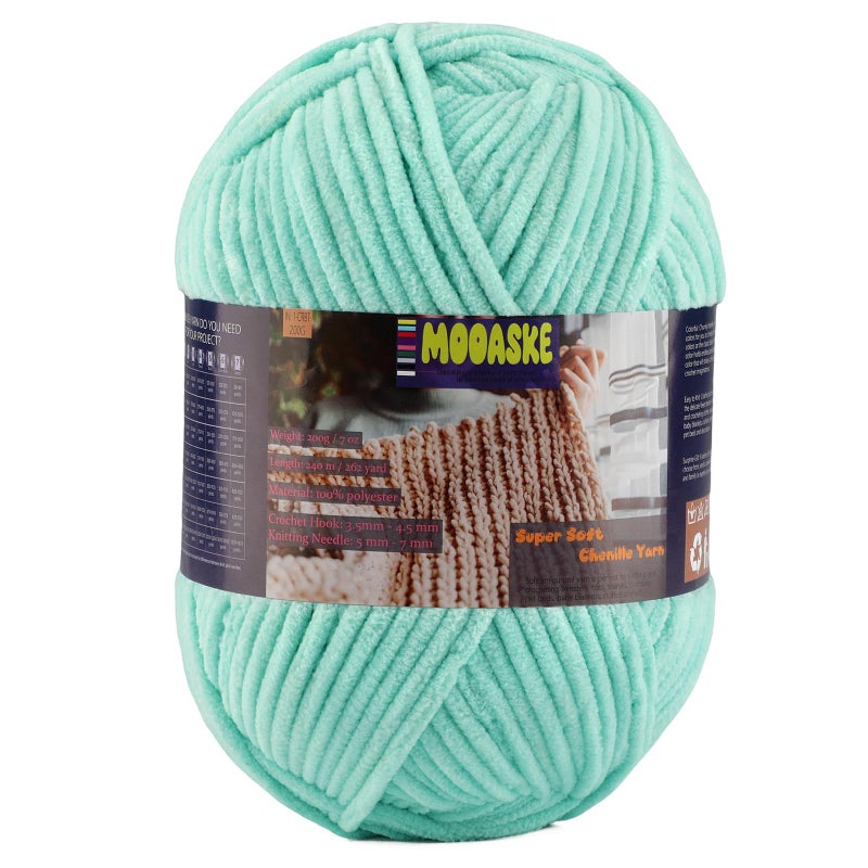 Mooaske Chunky Velvet Yarn for Crocheting & Knitting, 7.05oz 262.4yd Super Soft Chenille Plush Yarn, Bulk Thick Yarns for Baby Blankets, Amigurumi, Scarves | 20 Colors(1, Dark Coffee Brown) - Image 1