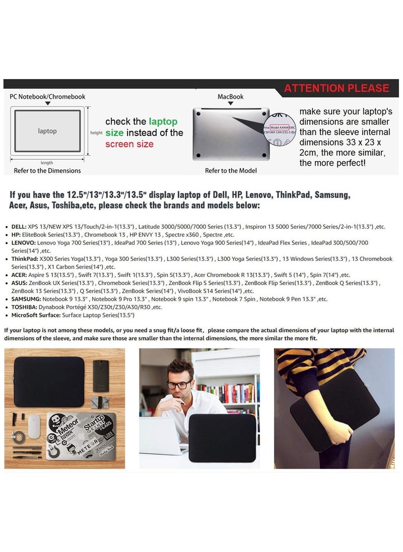 Generic - 13.3 Inch Protective Soft Neoprene Laptop Sleeve Case Slim Fit Padded Bag For 13-13.3 Inch Notebook/Macbook/Tablet/Ultrabook Of Apple/Acer/Asus/Dell/Lenovo/HP/Samsung/Sony/Toshiba (Grey) - Image 1