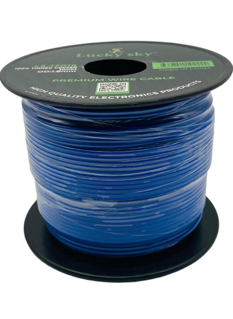 Lucky Sky 20awg Wire Flexible Silicone Tinned Copper Wires Silicone Rubber Insulated 7 Black Red Yellow Green Blue White GRAY 100M 328ft OD:-1.8mm 300V Stranded Hook up Wire (BLUE)  - Image 3