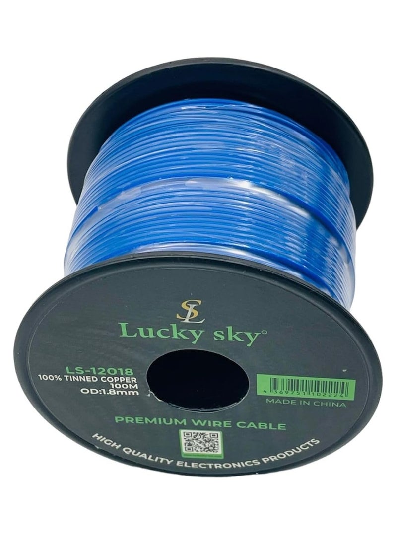 Lucky Sky 20awg Wire Flexible Silicone Tinned Copper Wires Silicone Rubber Insulated 7 Black Red Yellow Green Blue White GRAY 100M 328ft OD:-1.8mm 300V Stranded Hook up Wire (BLUE)  - Image 2