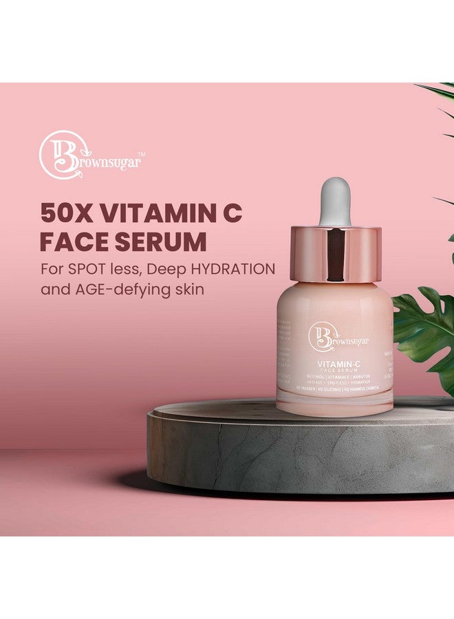 Brown Sugar Brownsugar 50x Vitamin C Face Serum l Brightening and Anti Aging Properties l Reduces dark spots and Even Tones Skin l Retinol, Vitamin E, Niacinamide l For all skin types l 30 ml - Image 2