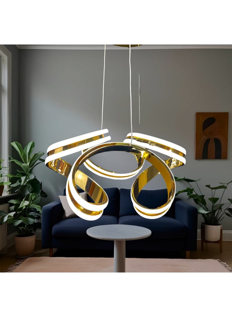 نجفة مودرن حديثة LED بالريموت لتزيين السقف يناسب جميع الديكورات