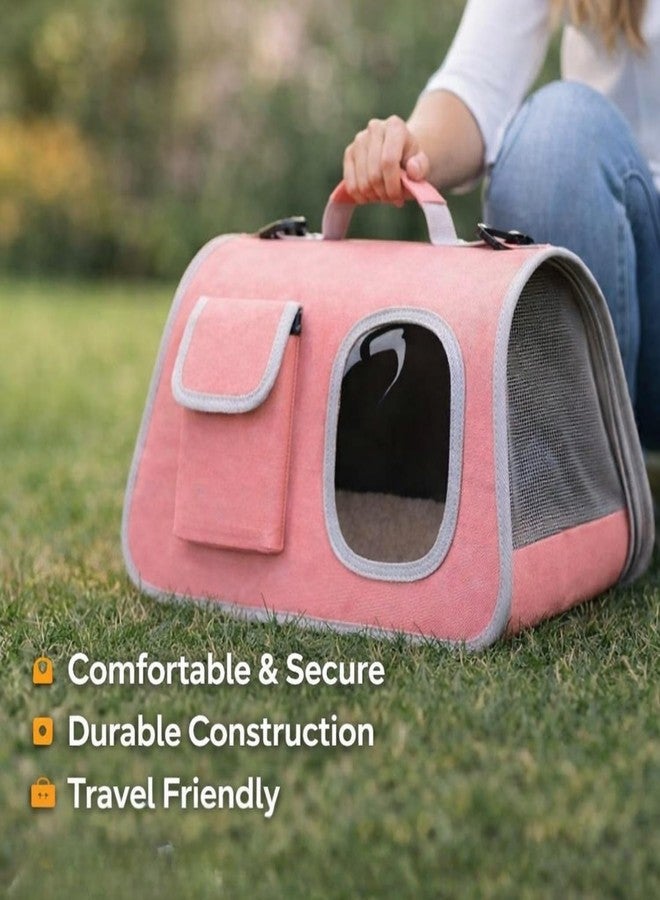 Lekebobor Cat Backpack Carrier Expandable Pet Carrier Backpack for Small Medium Cats Fit Up to 18 Lbs, Foldable Puppy Backpack Carrier for Travel, Hiking (Baby Pink, 20Lx27Hx38W) - Image 4
