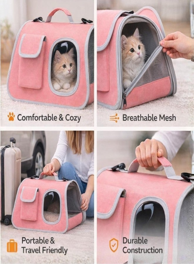 Lekebobor Cat Backpack Carrier Expandable Pet Carrier Backpack for Small Medium Cats Fit Up to 18 Lbs, Foldable Puppy Backpack Carrier for Travel, Hiking (Baby Pink, 20Lx27Hx38W) - Image 5