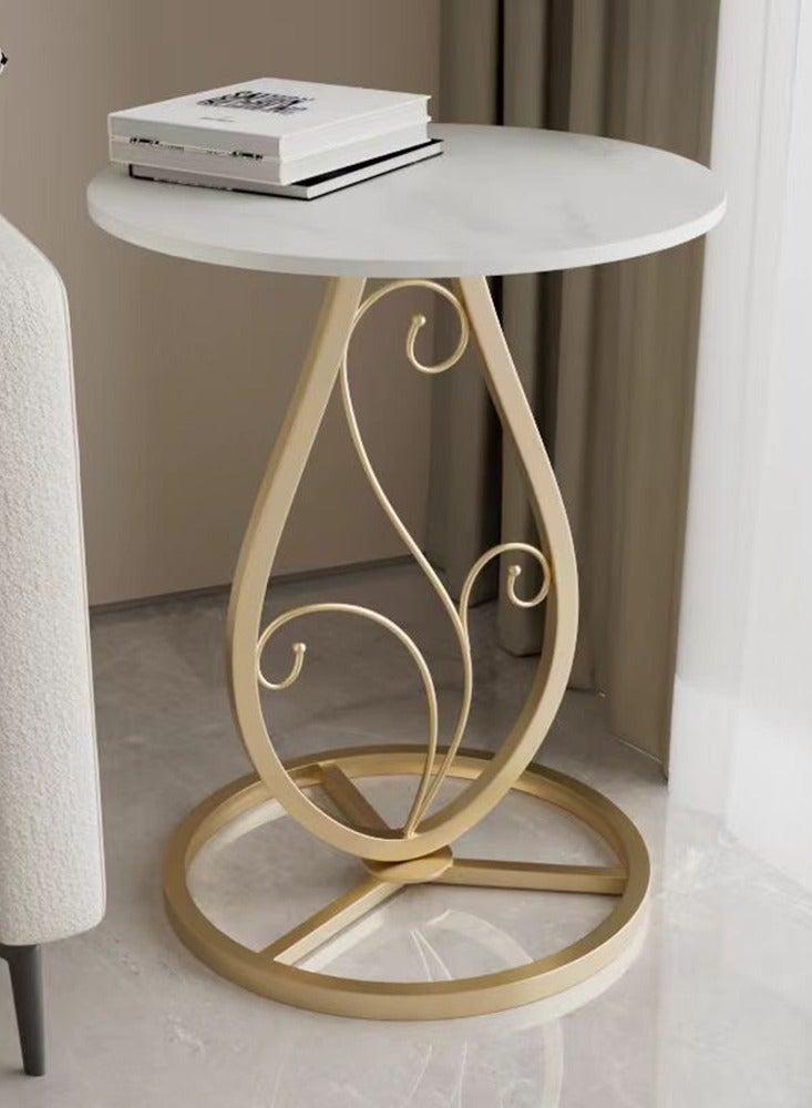 CityRiya-Long طاولة جانبية، طاولة القهوة، طاولة نهاية رخامية، طاولة مستديرة، طاولة بجانب السرير، طاولة غرفة المعيشة، طاولة زاوية القهوة لغرفة المعيشة/غرفة النوم/المكتب، طاولة جانبية للسرير - Image 2