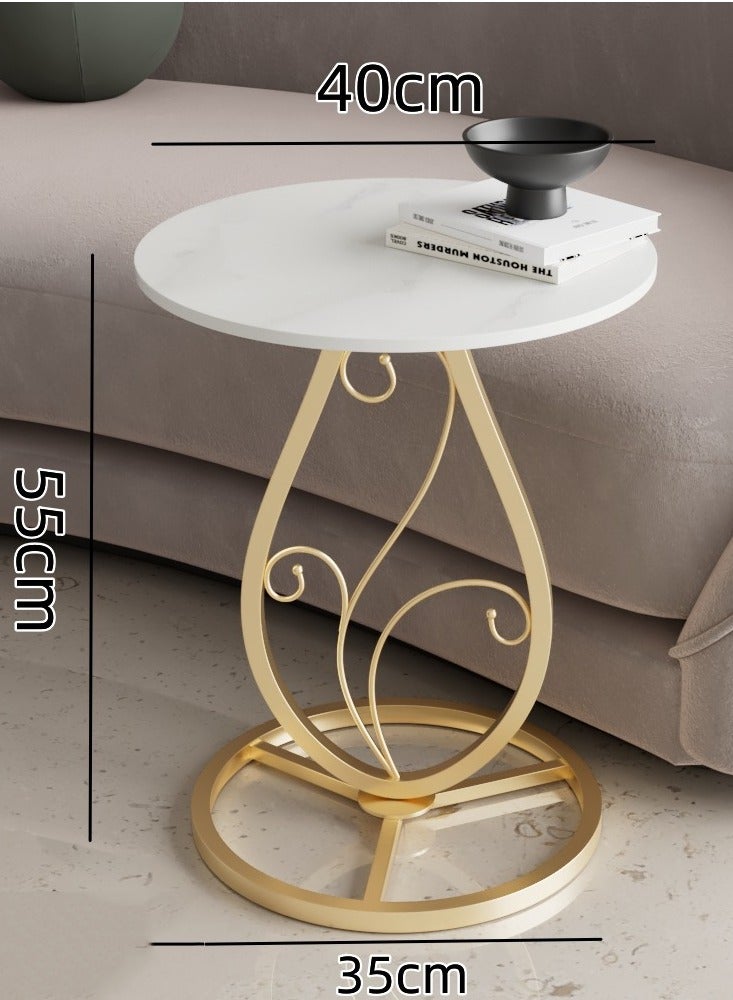  CityRiya-Long طاولة جانبية، طاولة القهوة، طاولة نهاية رخامية، طاولة مستديرة، طاولة بجانب السرير، طاولة غرفة المعيشة، طاولة زاوية القهوة لغرفة المعيشة/غرفة النوم/المكتب، طاولة جانبية للسرير - Image 3