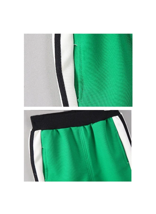 LITTLE SURPRISE BOX 2 pcs Green Varsity Style Jacket with matching Tracks for Kids