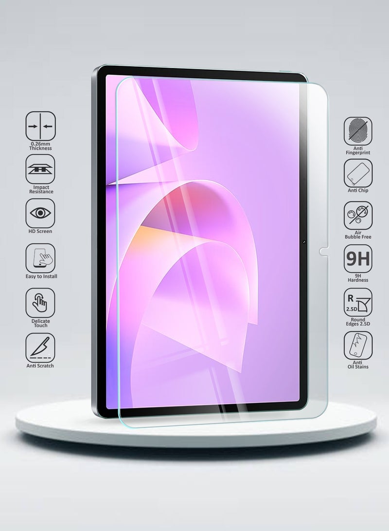 دبليو تيك واقي شاشة لوحي هواوي ميت باد 11.5 S 2026 (11.5 بوصة) من سلسلة WTech المتميزة بحواف منحنية زجاج مقوى كامل التغطية 9H عالي الدقة (TSGPCN) - شفاف - Image 2