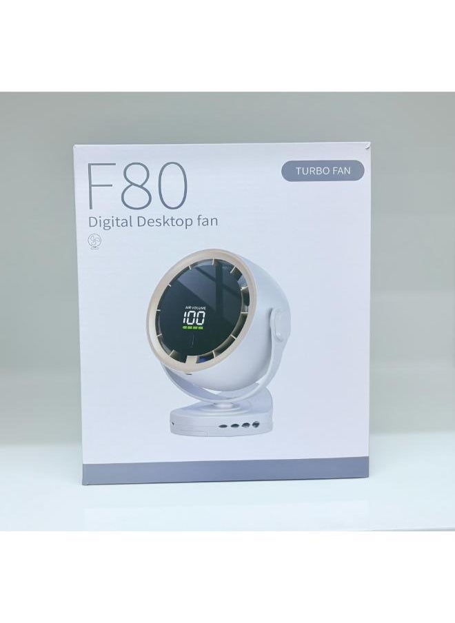 TIGER Turbo Circulation Rechargeable Fan – USB Powered Desk & Wall Mount Fan with Digital Display, 4-Speed Settings, Quiet Operation & Smart Timer, Ideal for Home, Office & Camping - Image 4