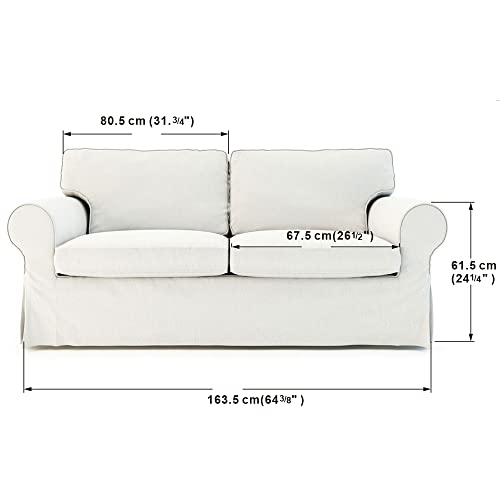 MASTERS OF COVERS Elegant Velvet Ektorp Loveseat Sofa Cover for IKEA Two Seater Ektorp Slipcover-Green - Image 5